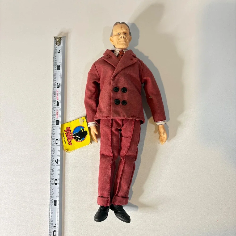 Vintage 1990 Dick Tracy Pruneface Action Figure Applause Villain Maroon Suit 9